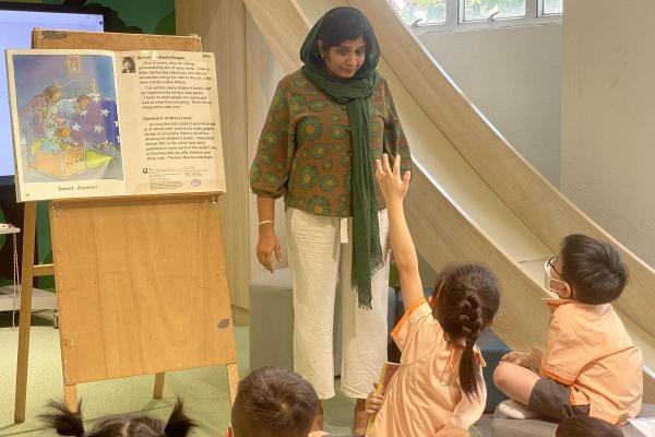 Students enjoyed Ms Farveen_s story.